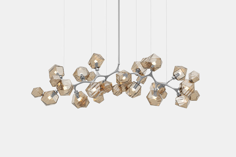 Welles Long Chandelier 17, Smoked Bronze Glass