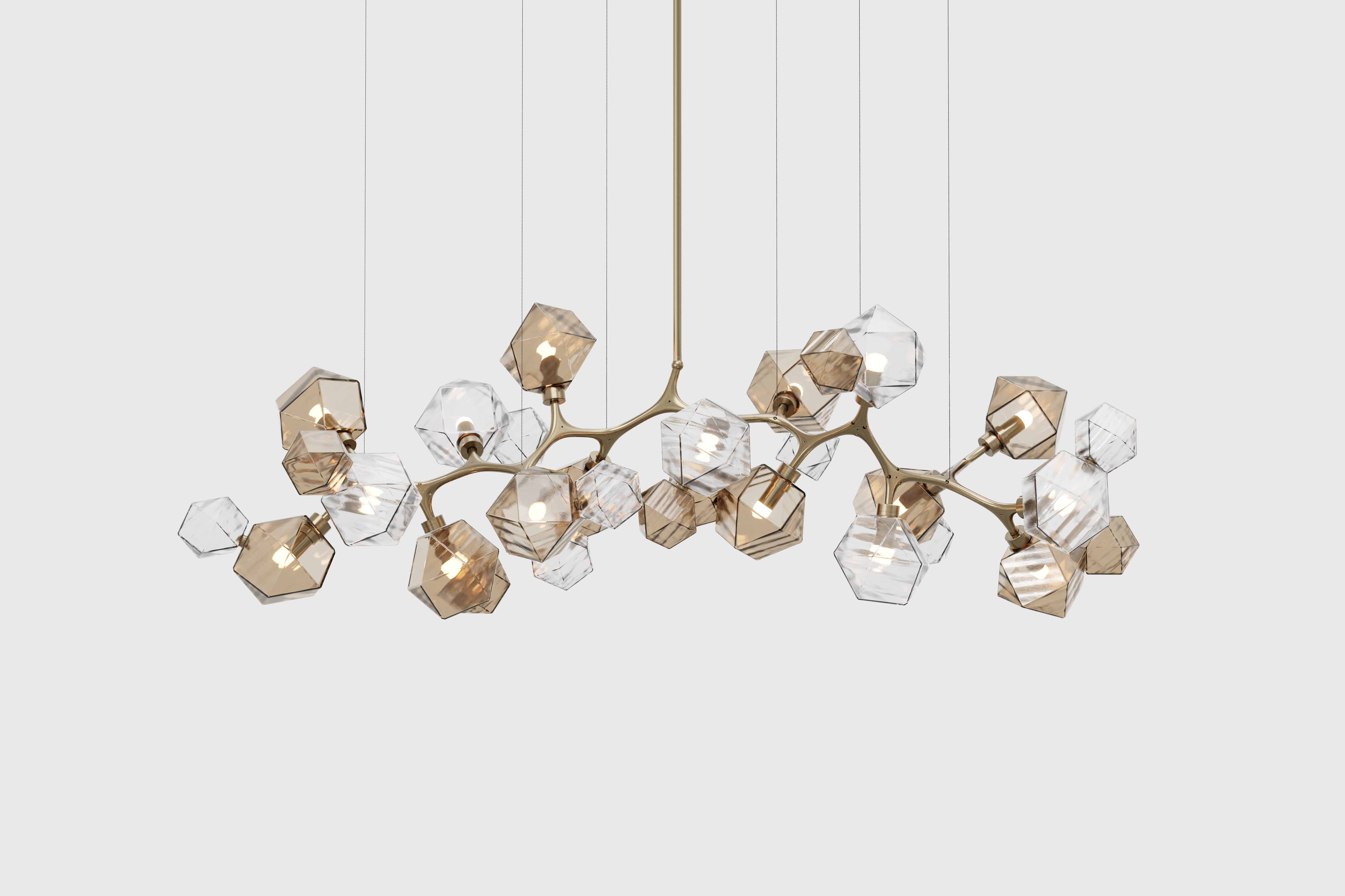 David Rockwell | Welles Long Chandelier 17 | Smoked Bronze & Clear