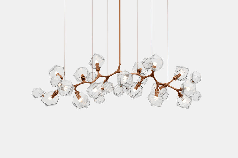 Welles Long Chandelier 17, Clear Glass