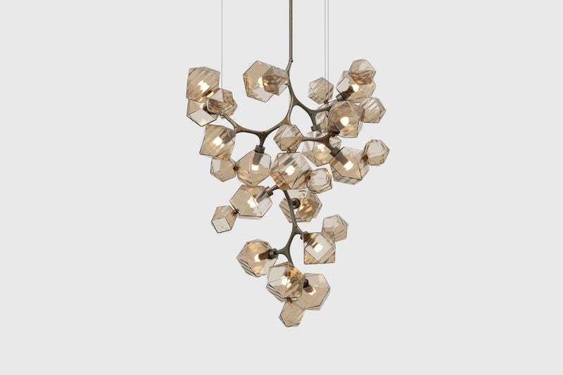 Welles Central Chandelier by David Rockwell, Smoked Bronze Glass