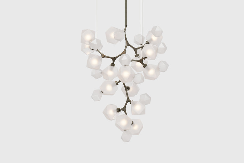 Welles Central Chandelier by David Rockwell, Alabaster White Glass