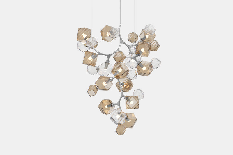 Welles Central Chandelier by David Rockwell, Smoked Bronze & Clear Glass