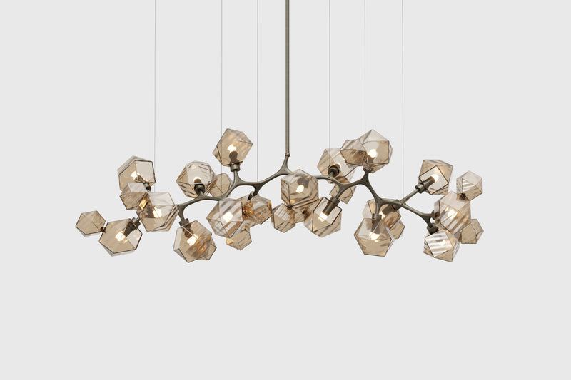 Welles Long Chandelier 17, Smoked Bronze Glass