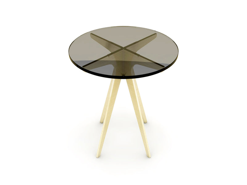 A design with mid-century sensibilities, meet the DEAN Round Side table. The coolness of a minimalist metallic structure softened by the rounded edges of its glass top, the DEAN features a versatile silhouette that breathes space into any room.