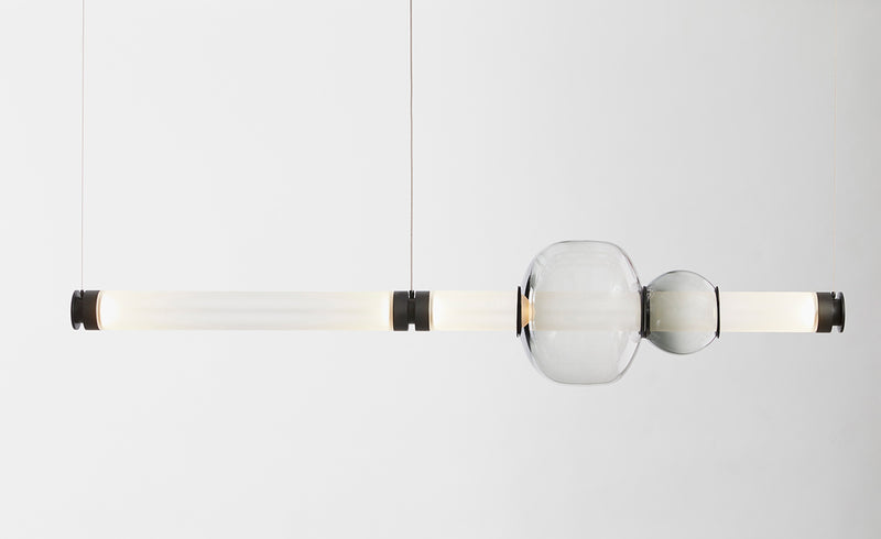 With infinite interpretations, the Luna 1 Tier Chandelier is a synergy of color, shape and refracted light creating a bespoke chandelier from a traditional technique. This contemporary handmade glass chandelier is the perfect lighting for luxury interior design.