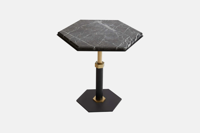 Pedestal Hexagon Side Table
