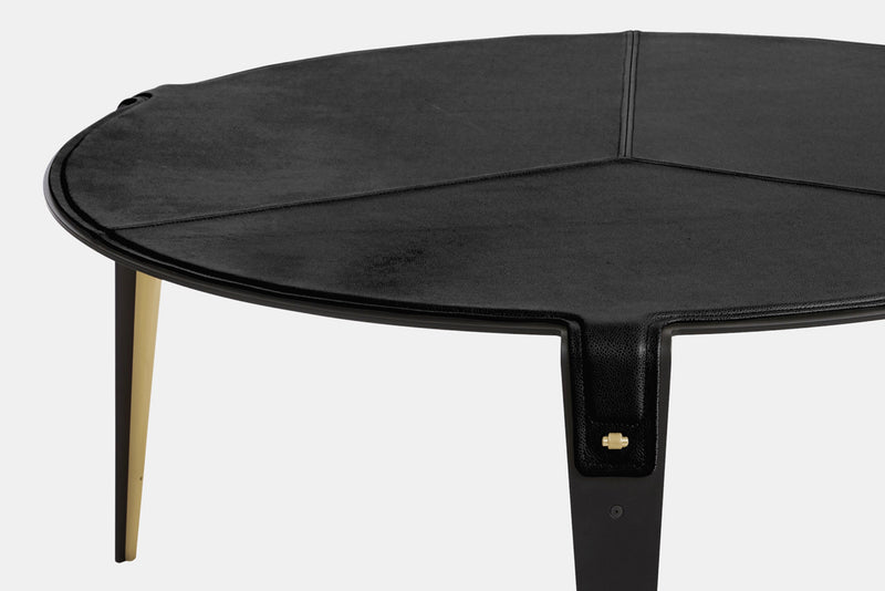 Gabriel Scott’s Bardot Coffee Table features luxury vegan leather and contrasting metal hardware is a stunning central feature for any living space. 