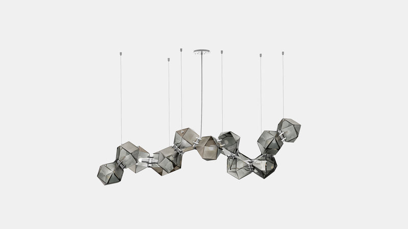 Welles Glass Long Chandelier 12