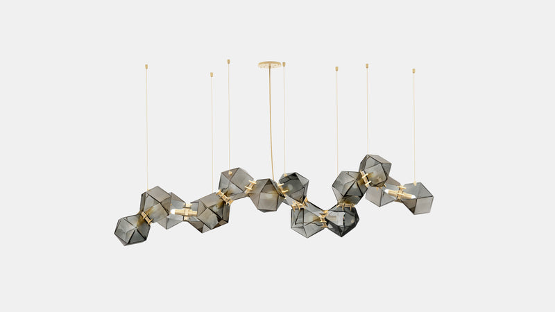 Welles Glass Long Chandelier 14