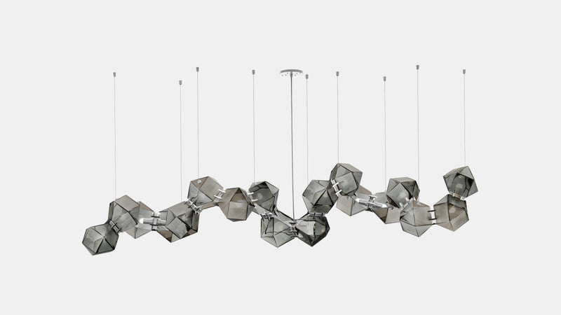 Welles Glass Long Chandelier 18