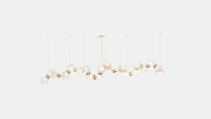 Welles Glass Long Chandelier 22