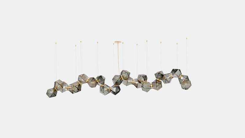 Welles Glass Long Chandelier 22