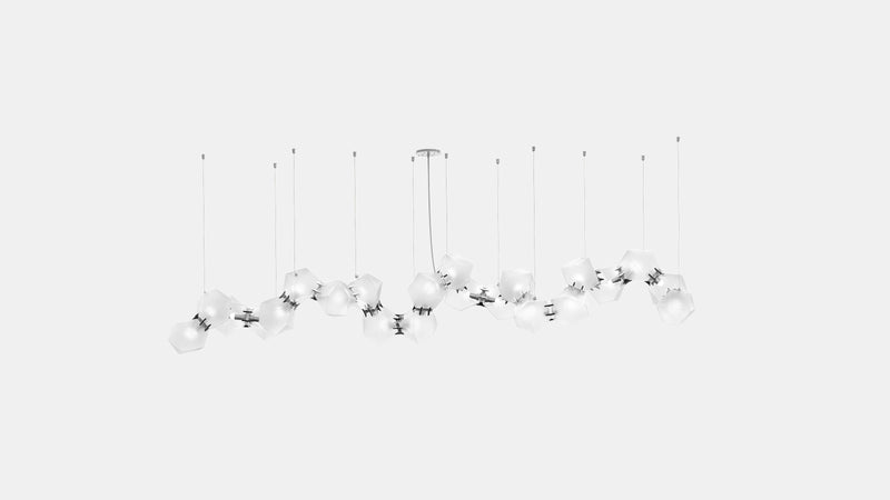 Welles Glass Long Chandelier 22