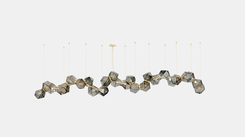 Welles Glass Long Chandelier 26
