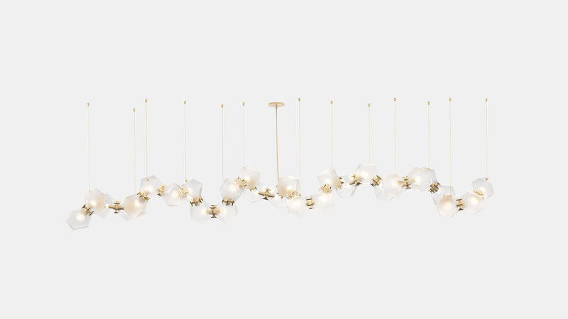 Welles Glass Long Chandelier 28