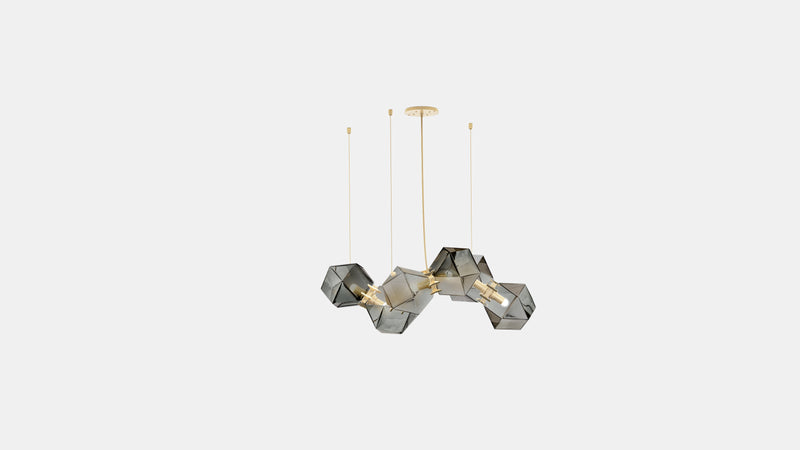 Welles Glass Long Chandelier 6