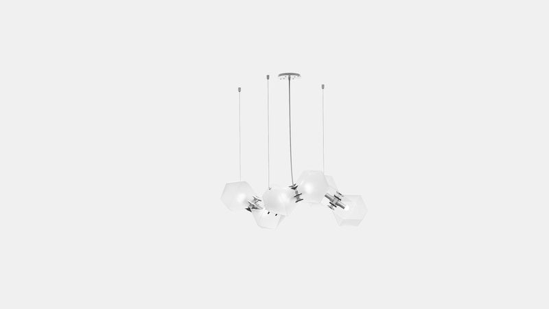 Welles Glass Long Chandelier 6