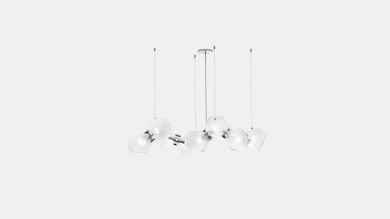 Welles Glass Long Chandelier 8