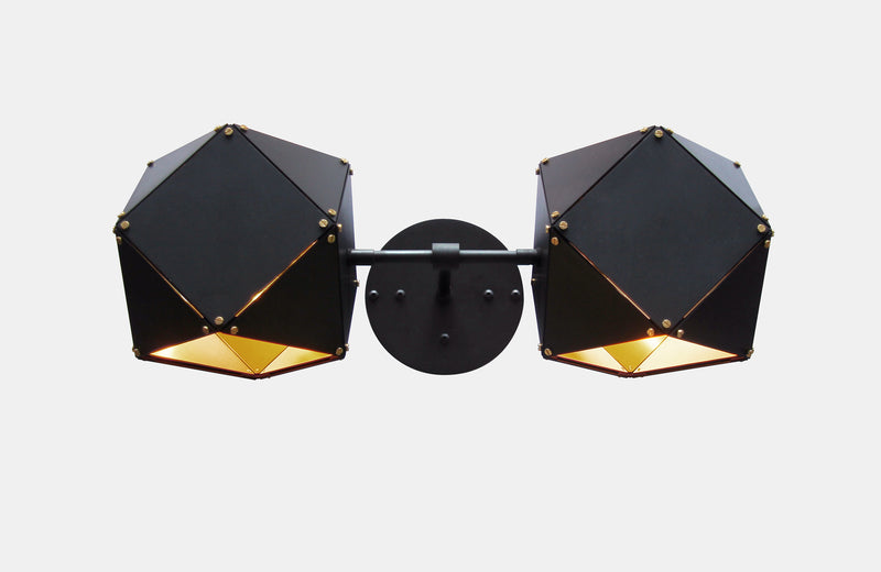 Welles Steel Double Head Sconce