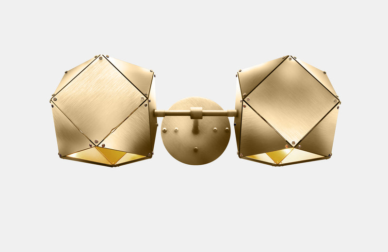 Welles Steel Double Head Sconce